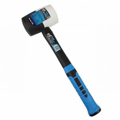 US PRO Tools 32oz White Black Rubber Mallet With Fibreglass Hand