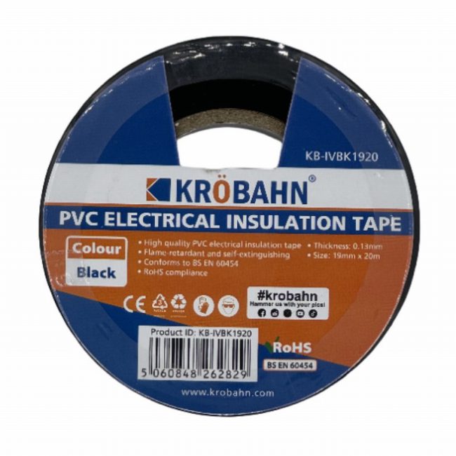 Krobahn KB-IVBK1920  20m x 19mm PVC Electrical Insulation Tape