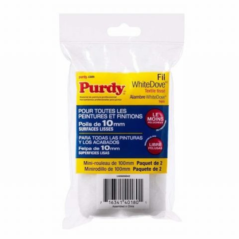 Purdy PUR140606042 100x10mm (4×3/8in) Mini White Dove Sleeve-2pc