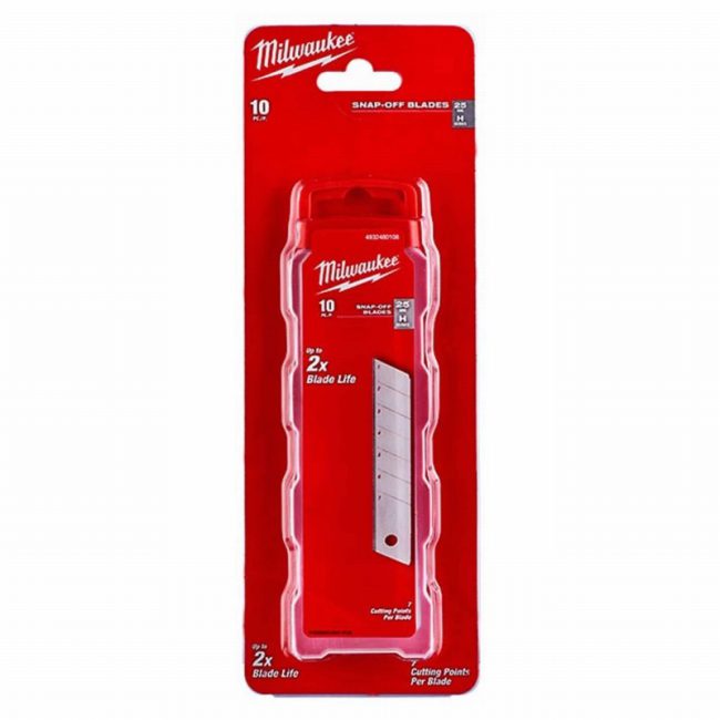 Milwaukee 4932480108 25mm Snap knives blades 10pk