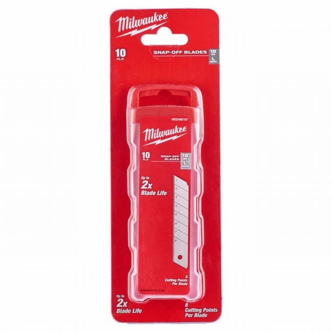 Milwaukee Replacement 18mm Snap Blades - Pack of 10