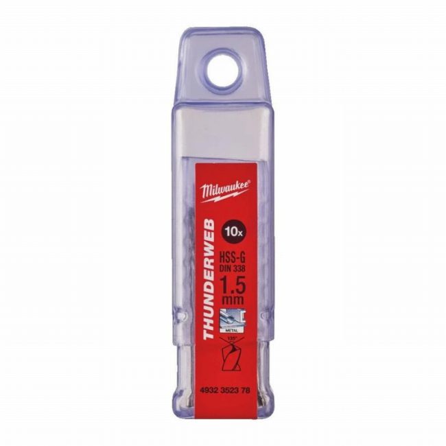 Milwaukee 4932352378 1.5x40mm HSS-G Thunderweb Drill Bits - 10pc