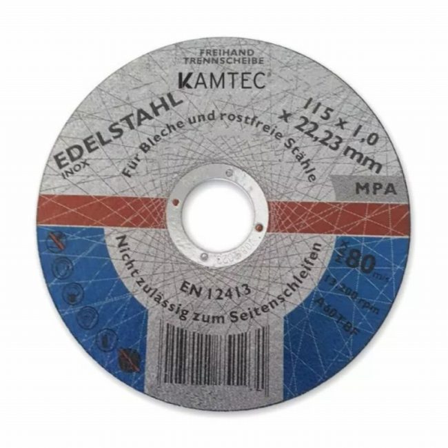 Kamtec KA20225-10 115mm x 22.23mm Thin Cutting Disc - Pack of 10
