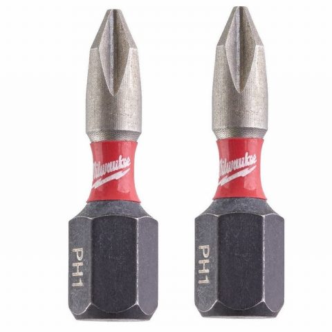 Milwaukee 4932472035 PH1x25mm SHOCKWAVE Impact Duty Bits – 2pc