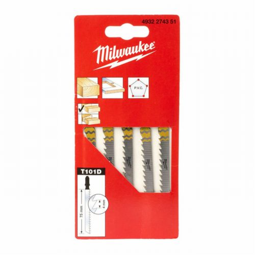 Milwaukee 4932274351 T101D Wood Clean&SplinterJigsaw Blades -5pc