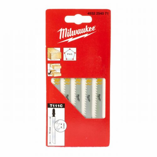 Milwaukee 4932254071 T111C 75mmx3mm Wood Jigsaw Blades Pack of 5
