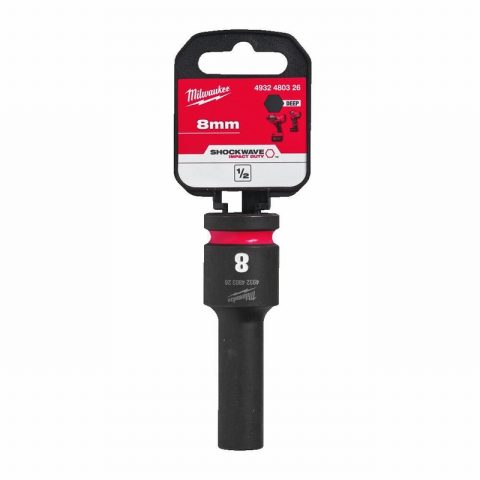 Milwaukee 4932480326 8mm 1/2” SHOCKWAVE Impact Deep Socket