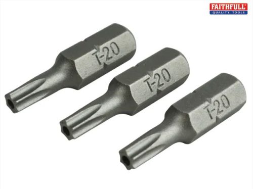 Faithful Security S2 Steel Screwdriver Bits T20S x 25mm (Pack 3)