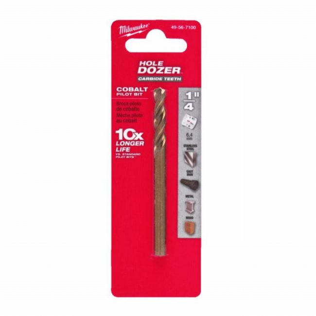 Milwaukee 49567100 6mm X 89mm Holesaw Pilot Drill Hss-Cobat Bit