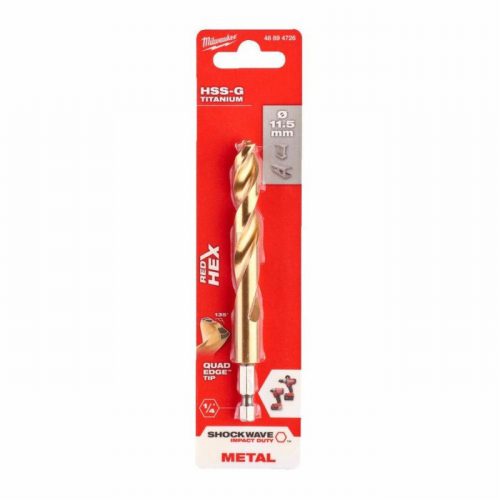 Milwaukee 48894726 11.5mm Shockwave HSS TiN Metal Drill Bit