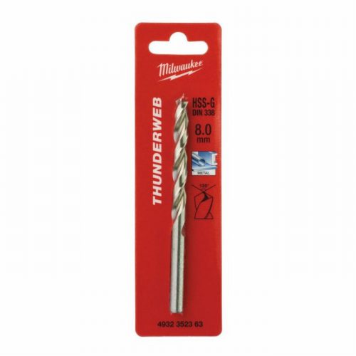 Milwaukee 4932352363 8.0x117mm HSS-G Thunderweb Metal Drill Bit