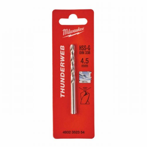 Milwaukee 4932352354 4.5x80mm HSS-G Thunderweb Metal Drill Bit