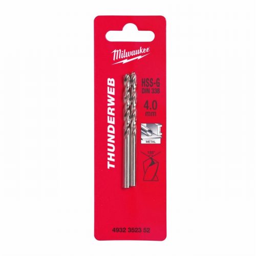 Milwaukee 4932352352 4x75mm HSS-G Thunderweb Metal Drill Bit-2pc