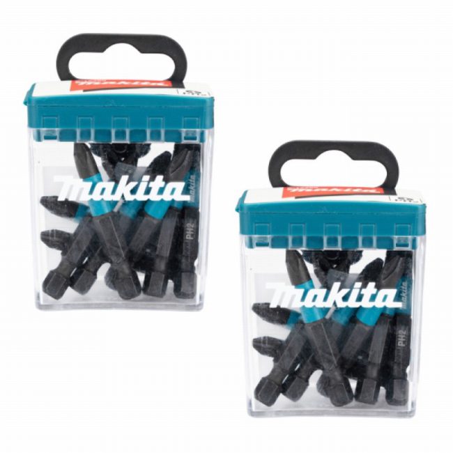 Makita E-12407 PH2-50mm Impact Black Screw Bit 10pc – Pack of 2