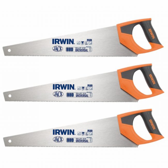 IRWIN Jack JAK880UN20 Universal Handsaw 20in 8 Teeth – Pack of 3