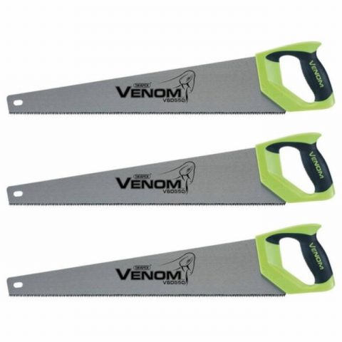 Draper 82196 550mm Venom Double Ground Handsaw – Pack of 3