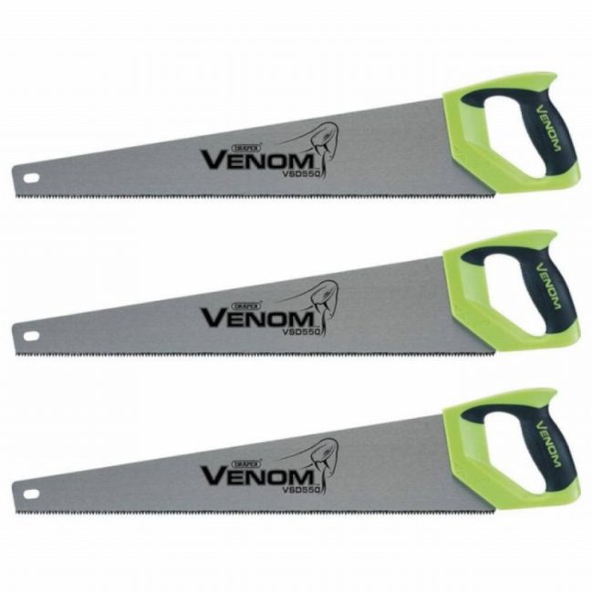 Draper 82196 550mm Venom Double Ground Handsaw – Pack of 3