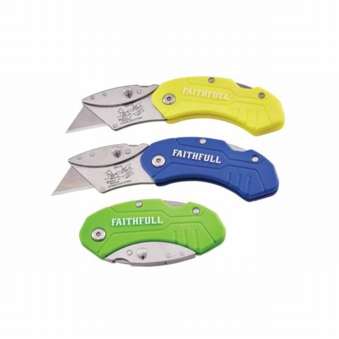 Faithfull FAITKNUTILHV Hi-Vis Folding Utility Knife