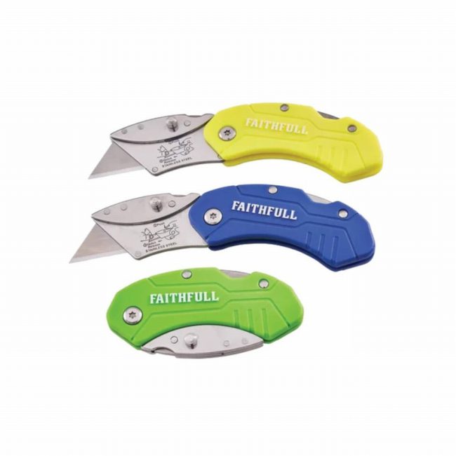 Faithfull FAITKNUTILHV Hi-Vis Folding Utility Knife