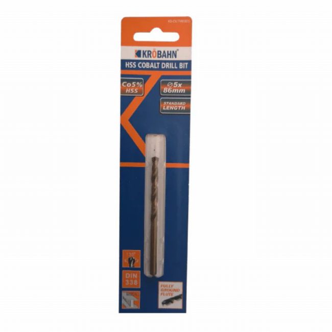 Krobahn KB-DLTM0005 - 5mm x 86mm HSS COBALT DRILL BIT