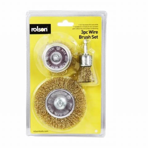 ROLSON 24890 Hex Shank Wire Brush Set – 3 piece
