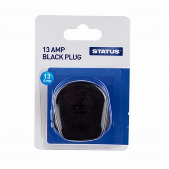 Status 13ABPB112  13amp BLK Plug Single B/Card