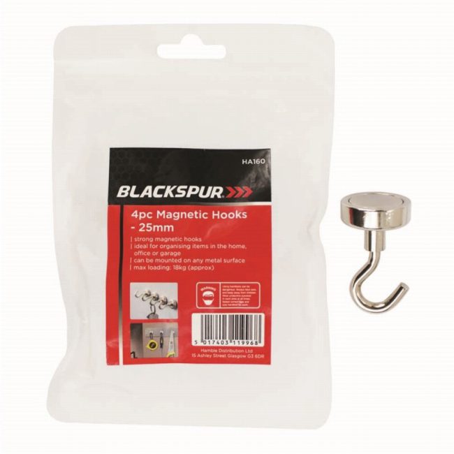 Blackspur HA160  25mm Magnetic Hooks