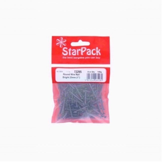 StarPack 72295  25mm Round Wire Nail Brigt