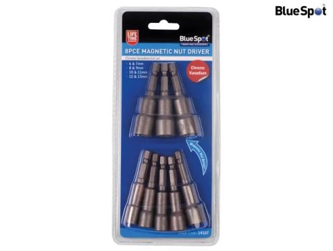 BlueSpot 14107 1/4″ Magnetic Nut Drivers – Set of 8