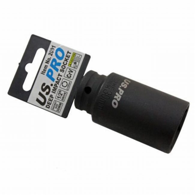 US PRO BER2091 - 30mm 1/2 dr 6pt Deep Impact Socket
