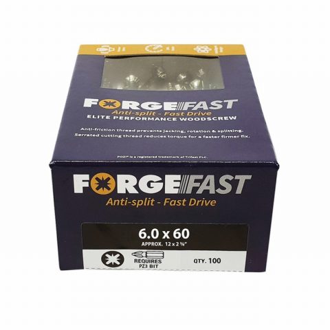 ForgeFast FORFFP660Y 6.0x60mm Pozi Performance Wood Screw -100pc