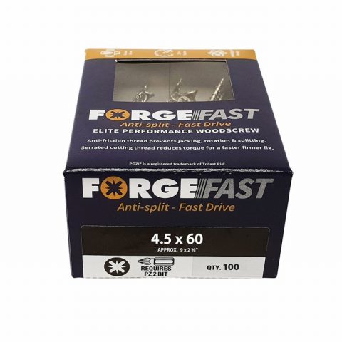 ForgeFast FORFFP650Y 6.0x50mm Pozi Wood Screw ZY – Box 100