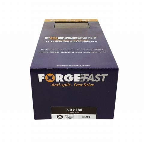 ForgeFast FORFFP6180Y 6x180mm Pozi Performance Wood Screw -100pc