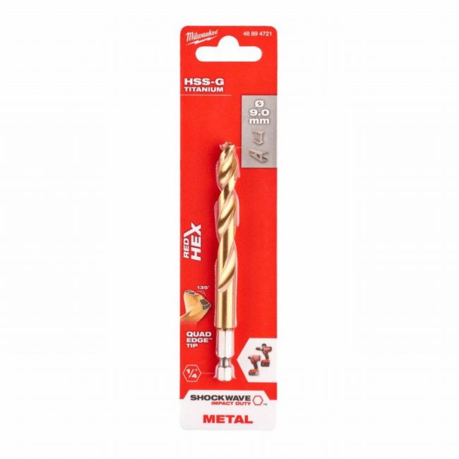 Milwaukee 48894721  9mm Shockwave HSS TiN Metal Drill Bit