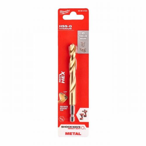 Milwaukee 48894723  10mm Shockwave HSS TiN Meta Drill Bit
