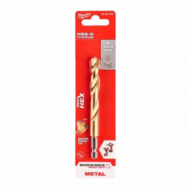 Milwaukee 48894723  10mm Shockwave HSS TiN Meta Drill Bit