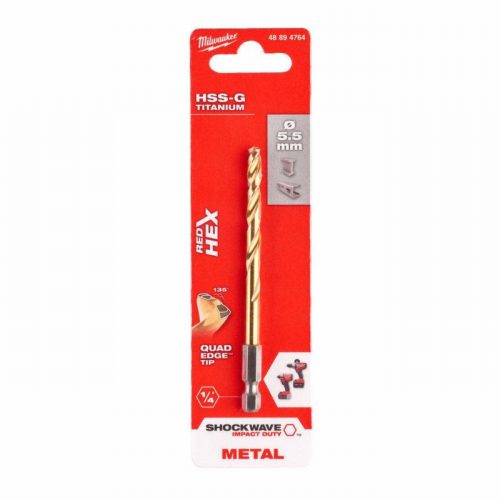 Milwaukee 48894764  5.5mm Shockwave HSS TiN Metal Drill Bit