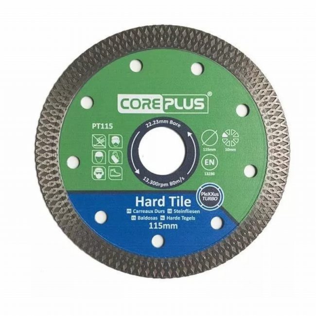 CorePlus CORDBPT115 115 x 22mm Hard Tile Turbo Diamond Blade