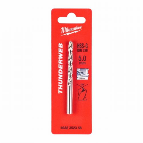 Milwaukee 4932352356 5.0x86mm HSS-G Thunderweb Metal Drill Bit