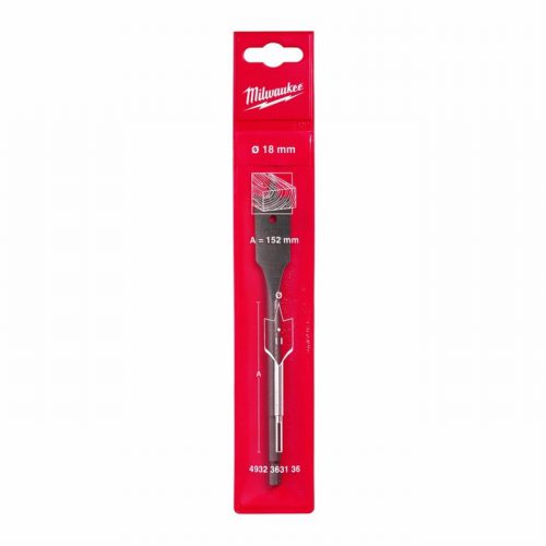 Milwaukee 4932363136 18mm x 152mm P1M Flat Wood Boring Drill Bit