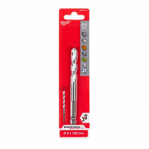 Milwaukee 4932471104  8.0mm x 120mm Multi Material Drill Bit