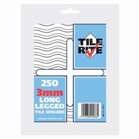 Tilerite TSL486  3mm  Long Leg Tile Spacers – Pack of  250