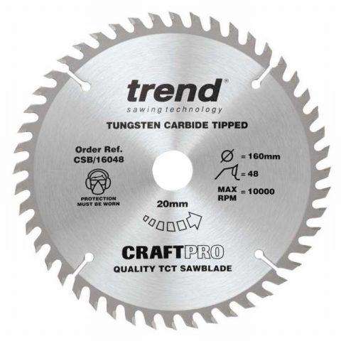 Trend CSB/16048 Plunge Saw Blade 160mm x48Tx20mm