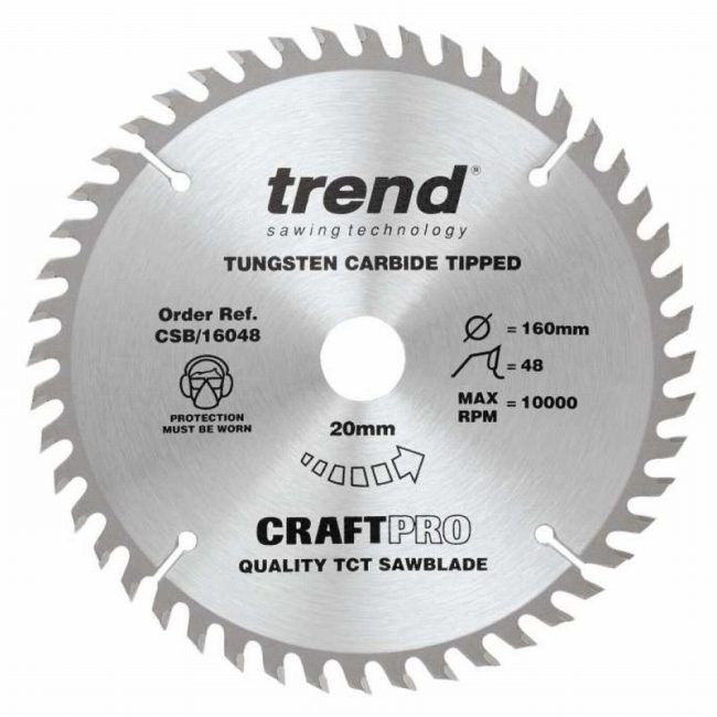 Trend CSB/16048 Plunge Saw Blade 160mm x48Tx20mm