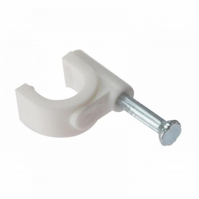 Forgefix FORRCC78W 7-8mm Cable Clip Round White - Box 100
