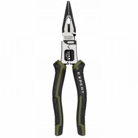 Draper Expert 28527 200mm Long Nose Pliers with Wire Stripper