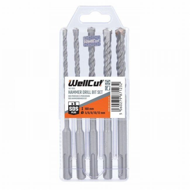 WellCut WC-SDS5  SDS Hammer Drill Bit Set - 5 Piece