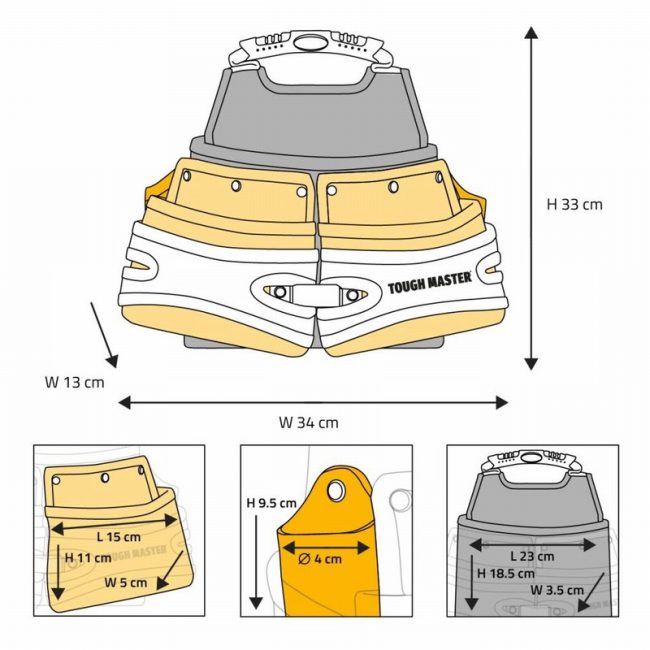 TOUGH MASTER TM-71766 3 Pocket Screw + Nail Fixing Pouch - Image 7