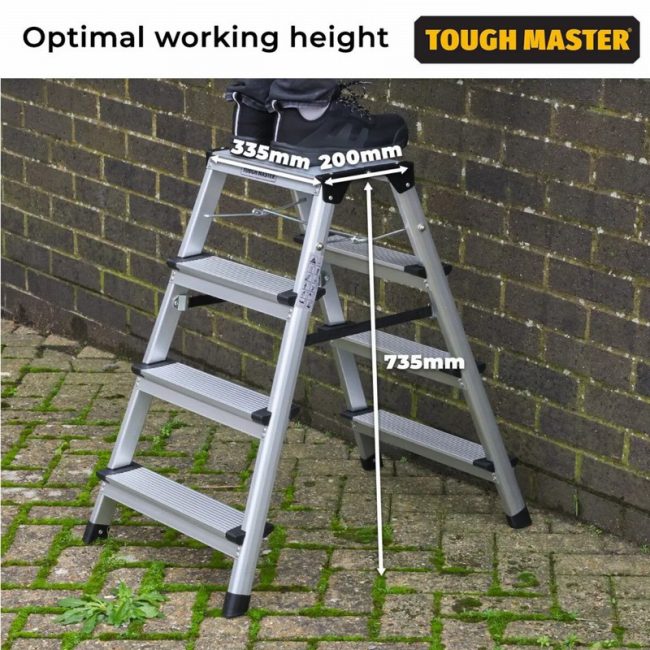 TOUGH MASTER TM-FSS4  4 Step Folding Step Ladder Double-Sided - Image 7