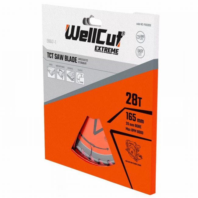 WellCut WC-P1652028 165mm x 20mm 28T Extreme Circular Saw Blade - Image 4